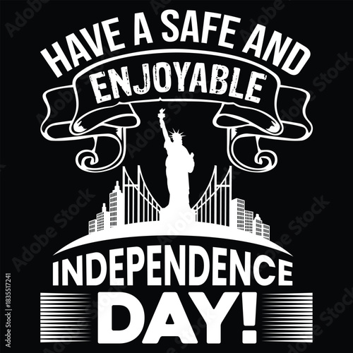 USA Independence Day t-shirt design silhouette vector art illustration, 4th of July Independence Day