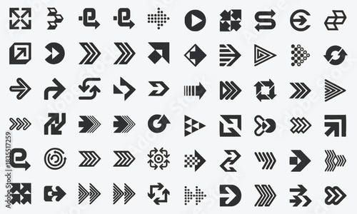 Abstract Logo Symbols & Geometric Icons Set – Decorative Shapes, Laurels & Arrows Vector Pack