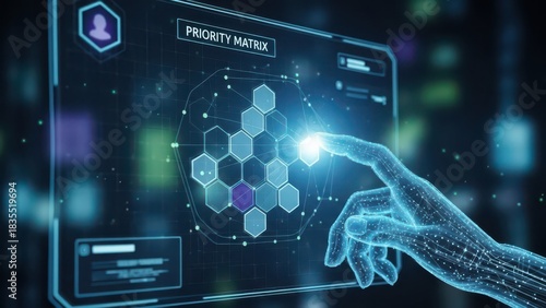 Digital Priority Matrix with Holographic Hand Interacting System