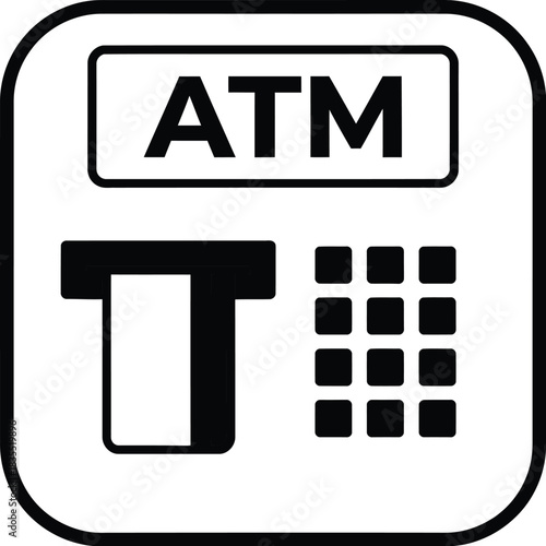 ATM Machine Icon: A graphic representation of an automated teller machine, symbolizing financial transactions and modern banking services.
