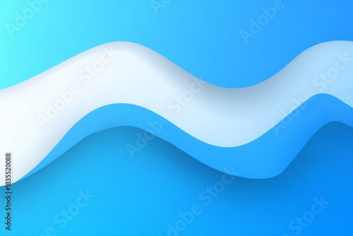 Dynamic white wave on a vibrant blue gradient backdrop