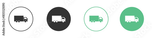 Truck icons silhouettes set isolated pack