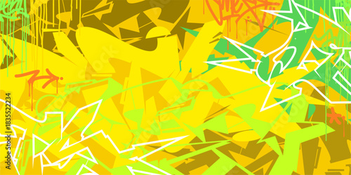 Cool Colorful Abstract Urban Style Hiphop Graffiti Street Art Vector Illustration Background Template