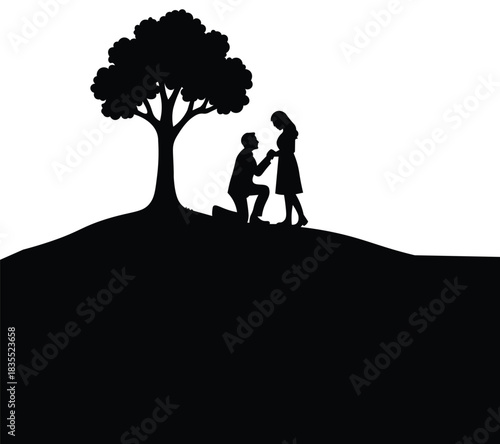 A proposal under the sunset tree