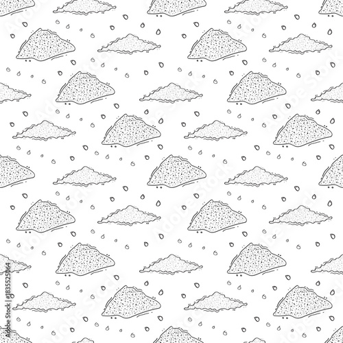 Hand drawn chili pepper seamless pattern, hot chili pattern vintage background