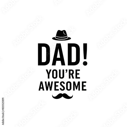 Happy Father’s Day Mustache Typography Design – Vintage Grunge Style Celebration Graphic"