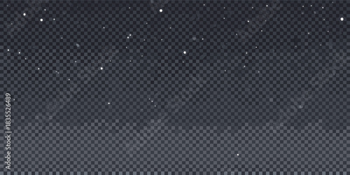 Subtle snowfall overlay on transparent background for winter holiday designs