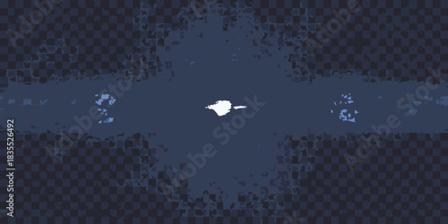 Abstract checkered background with a central white shape and blue accents