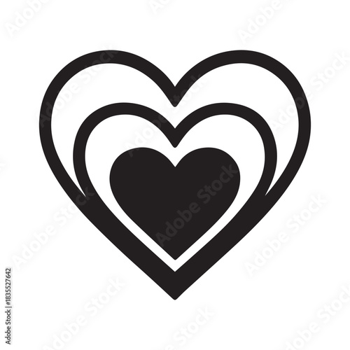 Concentric hearts symbolizing love, connection, and deep affection