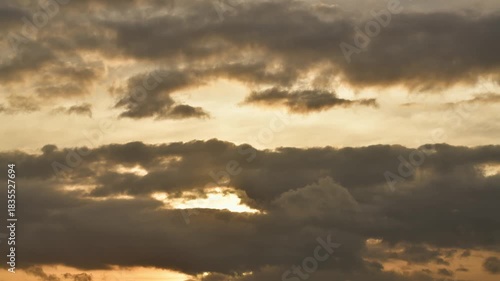 Sunset sky timelapse with colorful clouds. Evening colors.