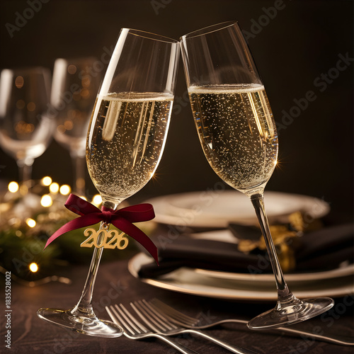 Champagne Toast with Golden Charm