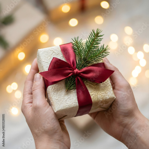 Hands Holding a Christmas Gift2