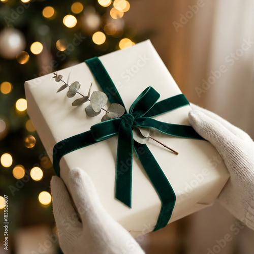 Hands Holding a Christmas Gift