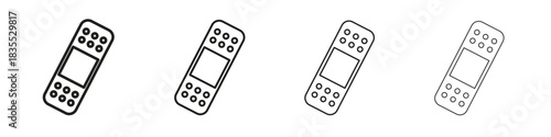 Band aid icons graphic. Thin line drawing illustration.