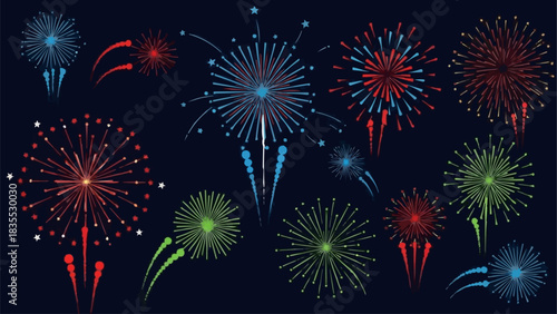 fireworks in the night sky