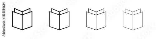 Book open icons graphic. Thin line drawing illustration.
