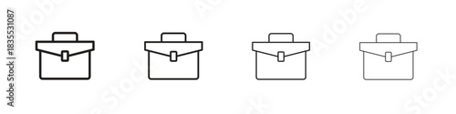 Briefcase icons graphic. Thin line drawing illustration.