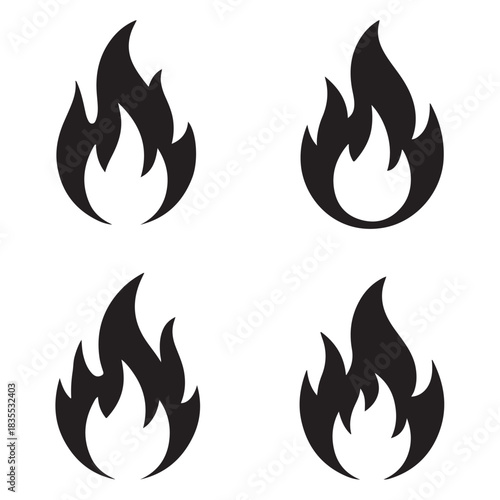  Fire icon vector set 