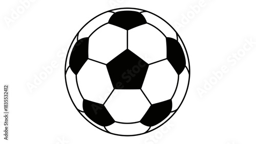 A black and white soccer ball with pentagons and hexagons