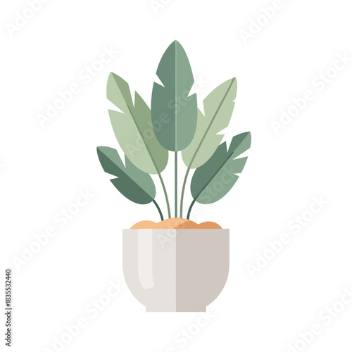 Elegant potted plant illustration for interior decoration and design projects