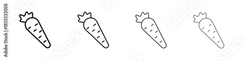 Carrot icons graphic. Thin line drawing illustration.