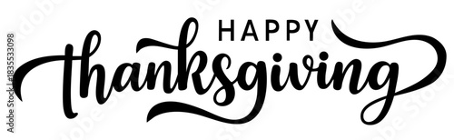 Happy Thanksgiving Modern Script — Festive Holiday Lettering for Autumn Greeting