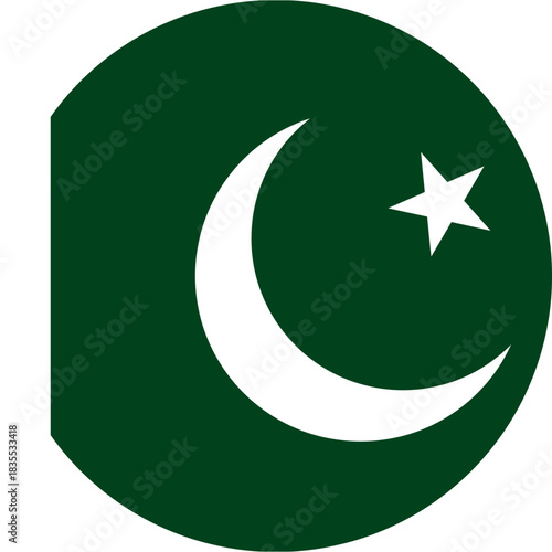 Round Icon of Pakistan National Flag