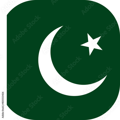 Rounded Square Pakistan Flag Symbol Icon