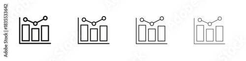 Chart histogram icons graphic. Thin line drawing illustration.