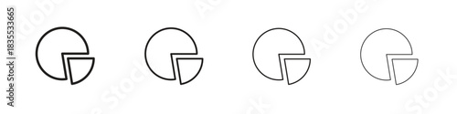 Chart pie icons graphic. Thin line drawing illustration.