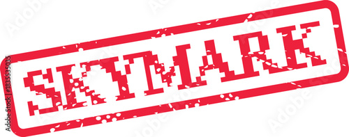 Official SKYMARK red rubber stamp emblem featuring authentic vintage distressed texture