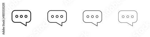 Comment icons graphic. Thin line drawing illustration.