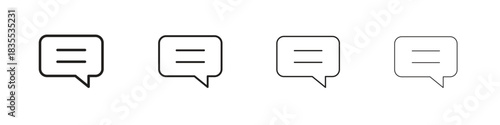 Comment icons graphic. Thin line drawing illustration.