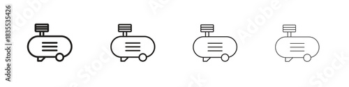 Compressor icons graphic. Thin line drawing illustration.