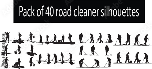 Pack of 40 Road Cleaner Silhouettes