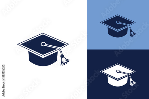AI Generated Graduation cap on white background. Graduation cap on white background showing education academic success