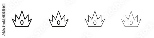 Crown icons graphic. Thin line drawing illustration.