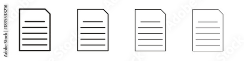 Document icons graphic. Thin line drawing illustration.