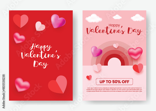 Valentine’s Day celebration party flyer poster template bundle with gift sale discount A4 print flyer, leaflet, brochure cover templates, Valentine greetings card, Valentine invitation card design