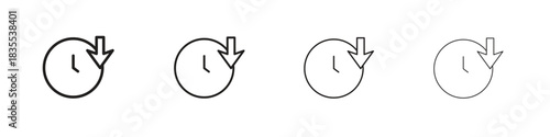 Down time icons graphic. Thin line drawing illustration.