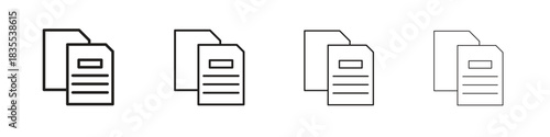 Duplicate icons graphic. Thin line drawing illustration.