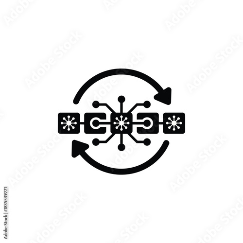 Blockchain Cryptocurrency Network. Connected Nodes Blockchain Technology. Decentralized Network Visualization.