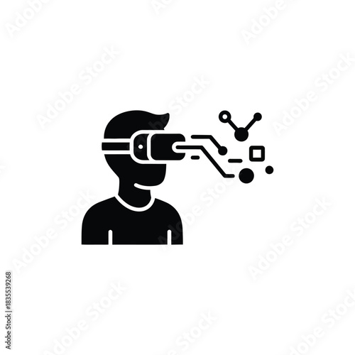 Metaverse VR Headset Interaction. Virtual Reality Immersive Experience. Futuristic Metaverse Engagement.