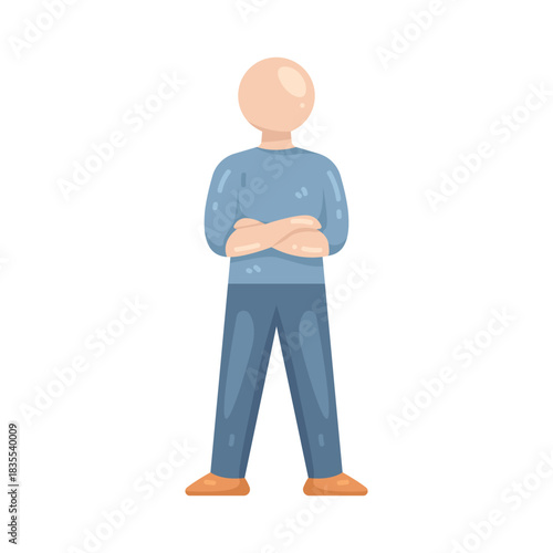 Illustration of Man with Arms Crossed