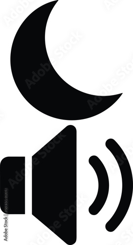 Night time muslim pray reminder and sound notification setting for religious observance and spiritual devotion