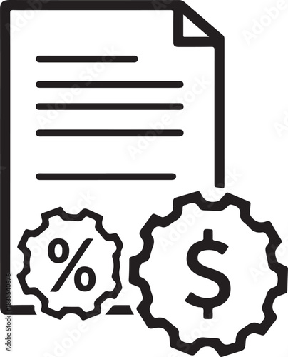 Tax Document Icon Set White Style Collection
