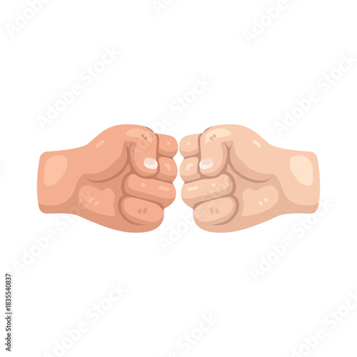 Illustration of Two Hands Doing Fist Bump