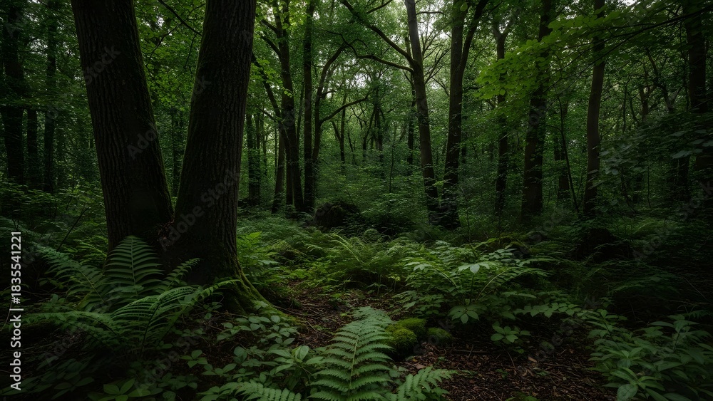 Fototapeta premium Lush Green Forest Scene