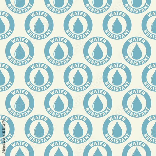 Water resistant seamless pattern isolated on color background