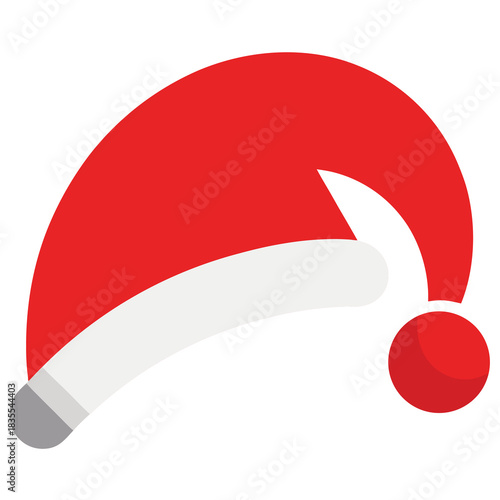 Minimalist red and white santa hat vector illustration for christmas holiday design